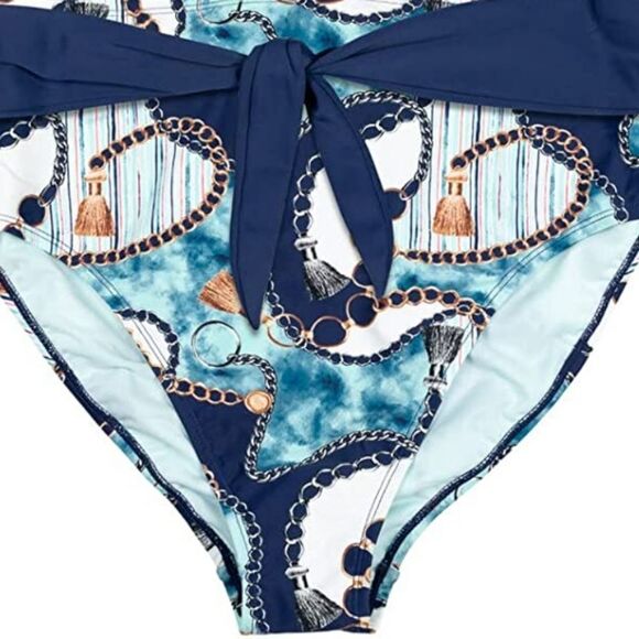 Lysa Women's Blue & White Cute and Stylish One-piece Bathing Suit Size 1X 18-20 - Picture 8 of 9